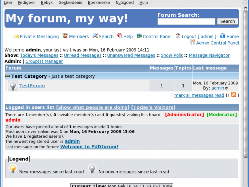 FUDforum Screenshot
