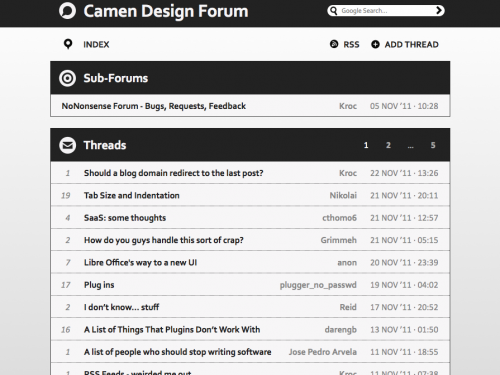 NoNonsense Forum Screenshot