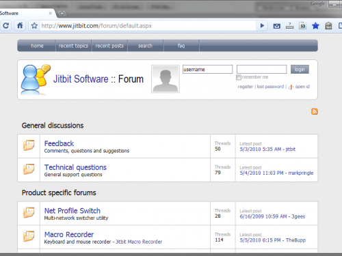 Jitbit AspNetForum Screenshot